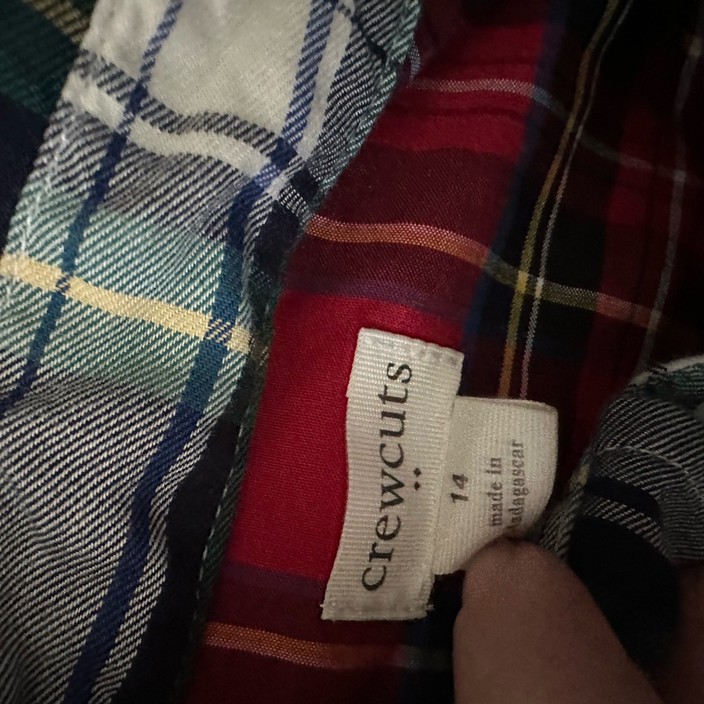 Crewcuts Boys Christmas Plaid Shirt, Size 14 - Picture 3 of 4